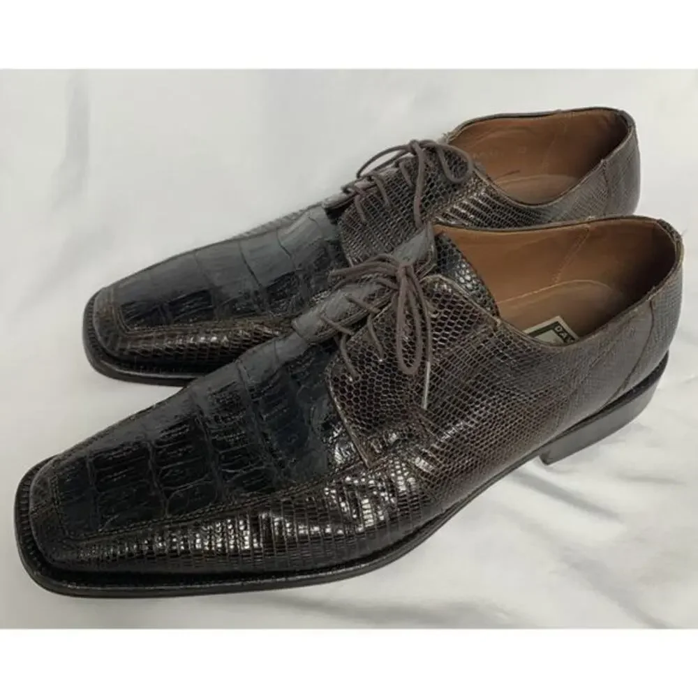 David Eden Alligator Leather Hand‎ Made Brown Oxford Dress Shoe Men’s Size 12